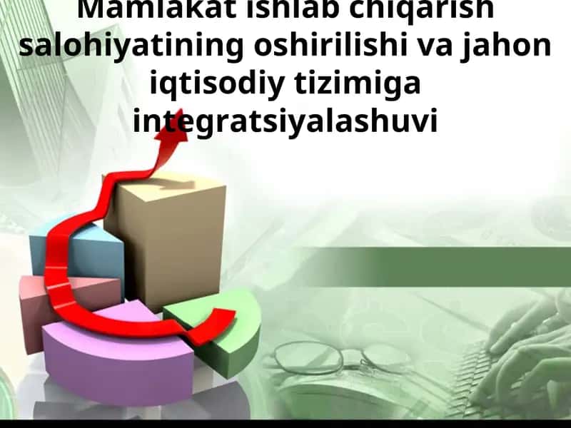 Mamlakat ishlab chiqarish salohiyatining oshirilishi va jahon iqtisodiy tizimiga integratsiyalashuvi