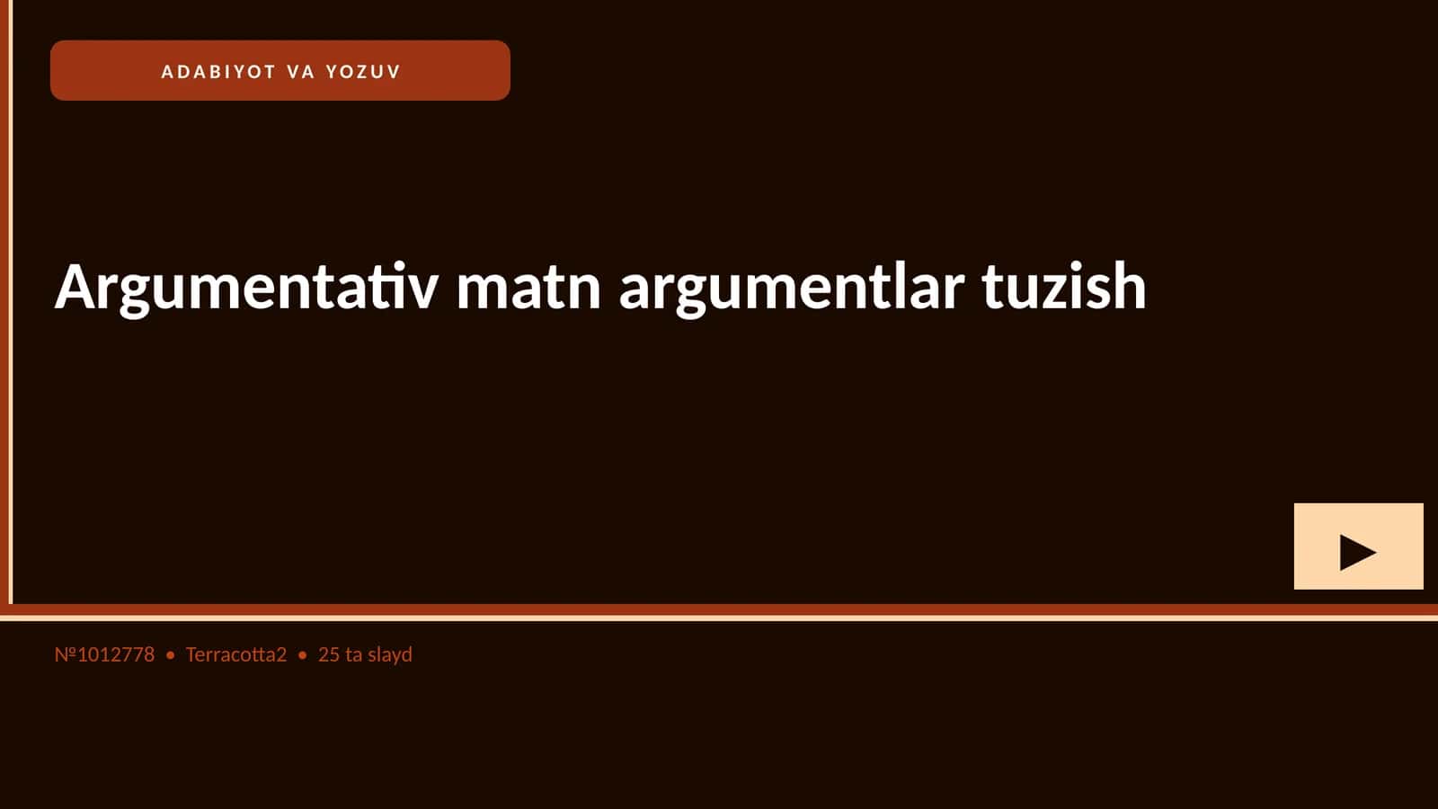 Argumentativ matn argumentlar tuzish