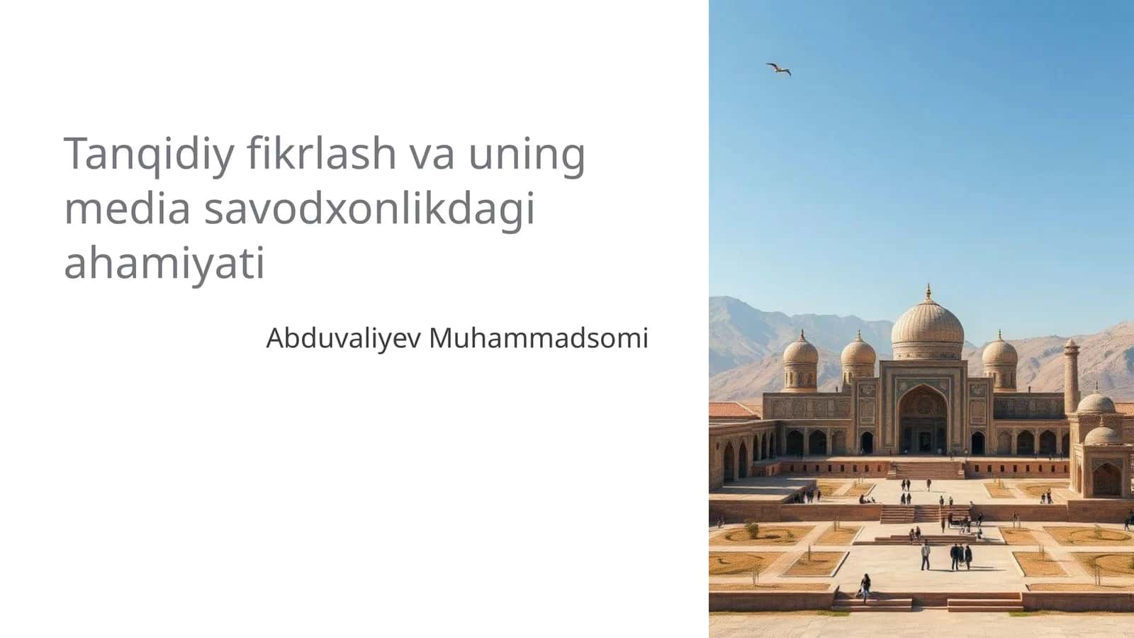 Tanqidiy fikrlash va uning media savodxonlikdagi ahamiyati