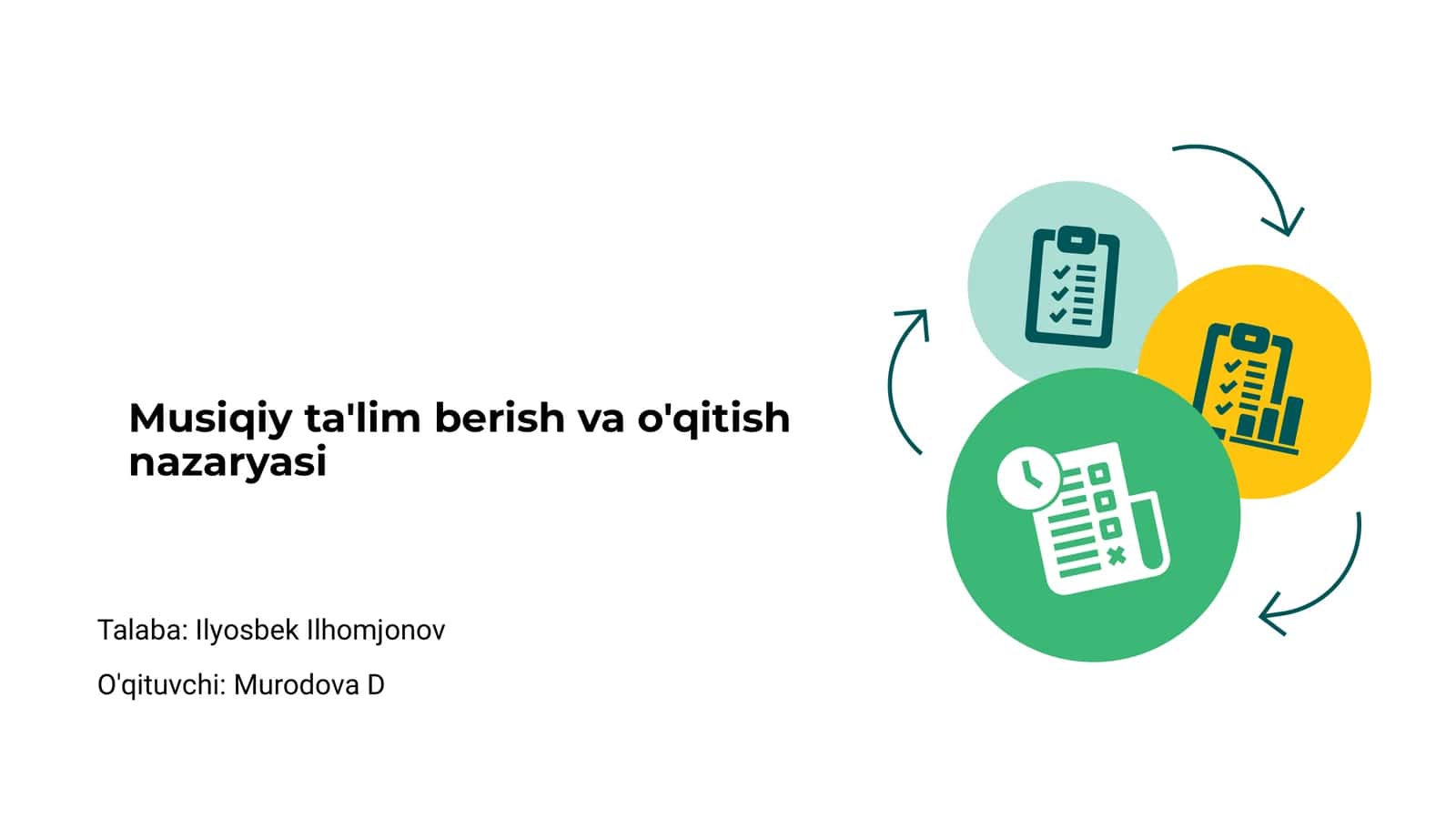 Musiqiy ta'lim berish va o'qitish nazaryasi
