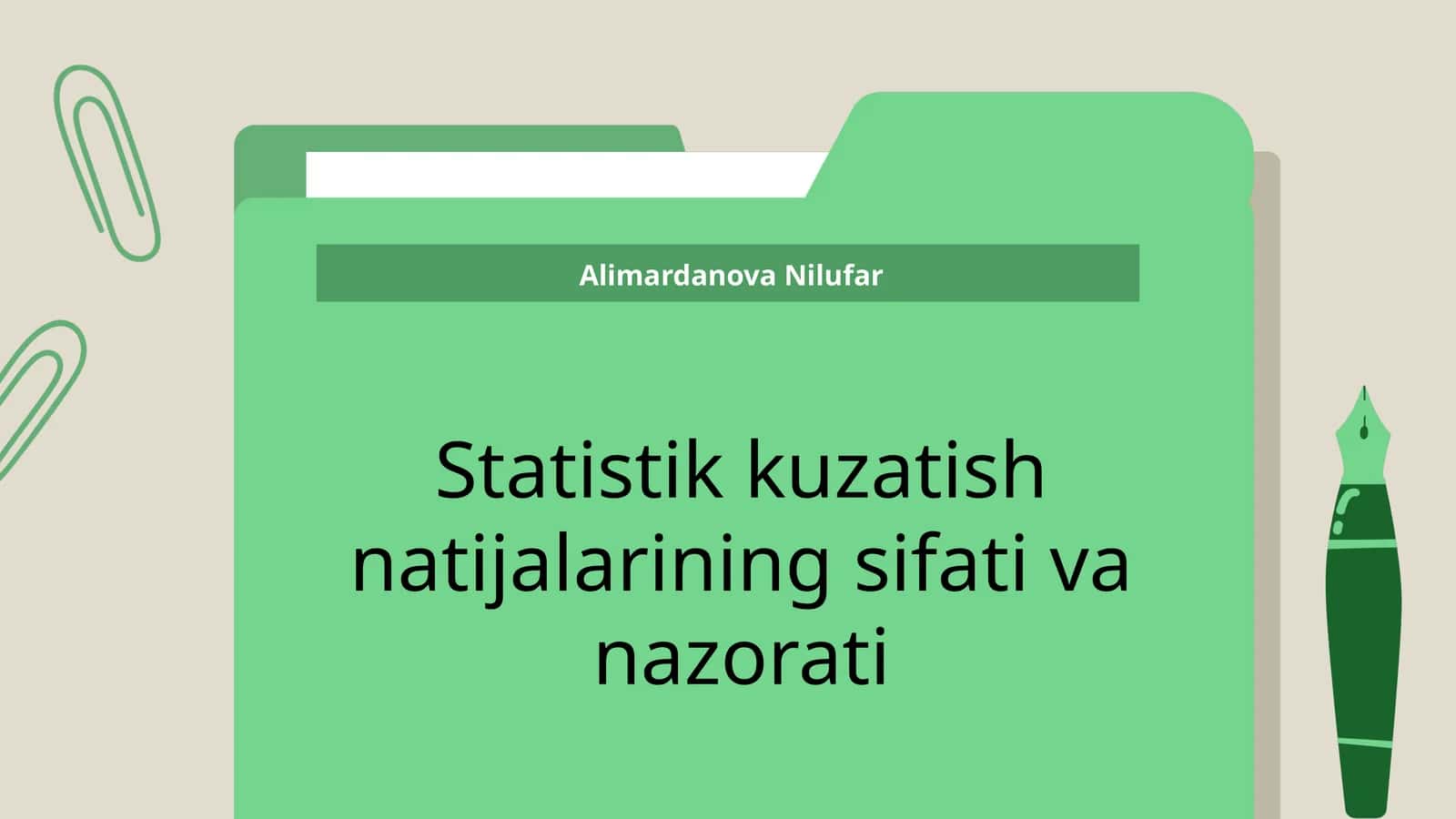 Statistik kuzatish natijalarining sifati va nazorati