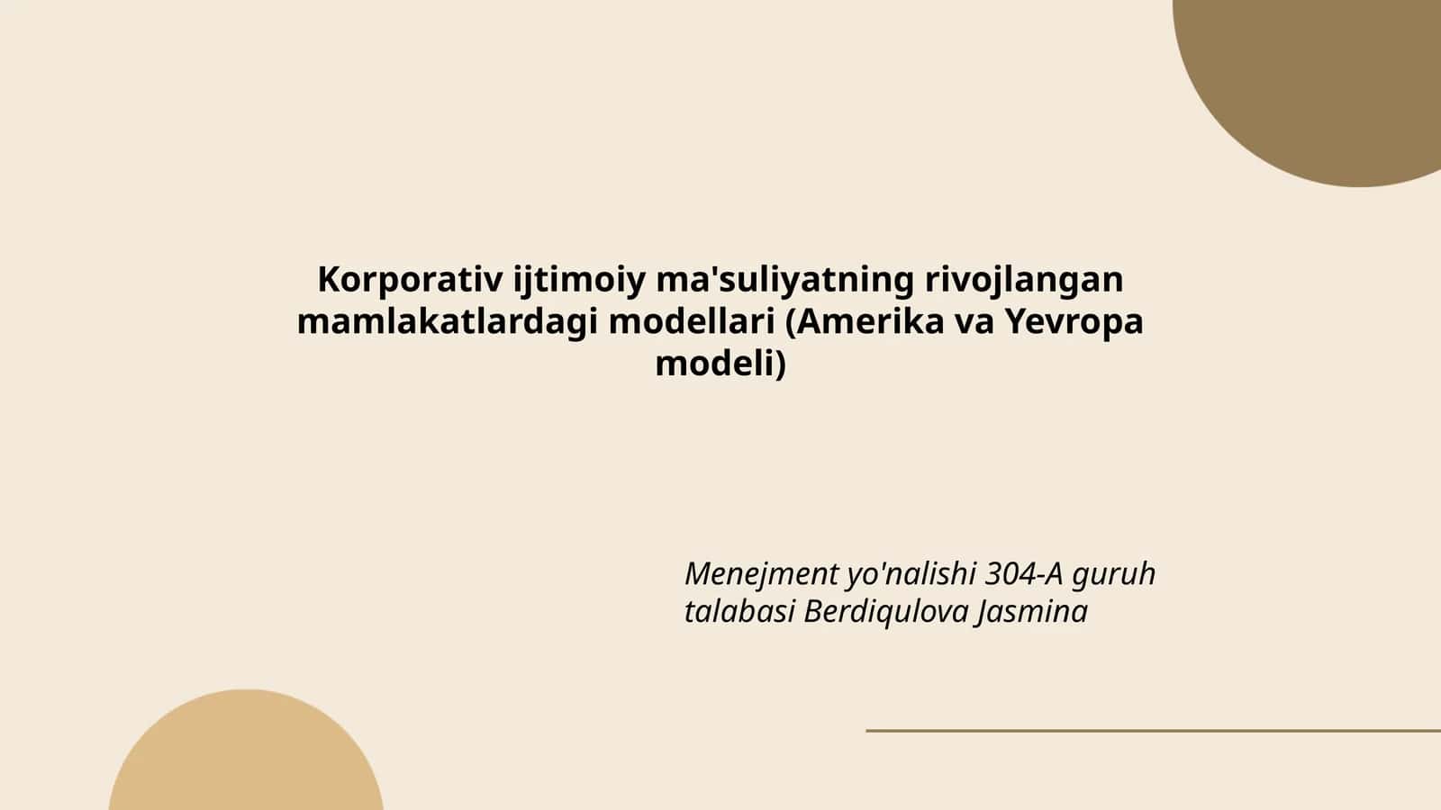 Korporativ ijtimoiy ma'suliyatning rivojlangan mamlakatlardagi modellari