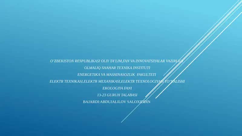 Oqava suvlarni tozalashning ilg’or texnologiyalari