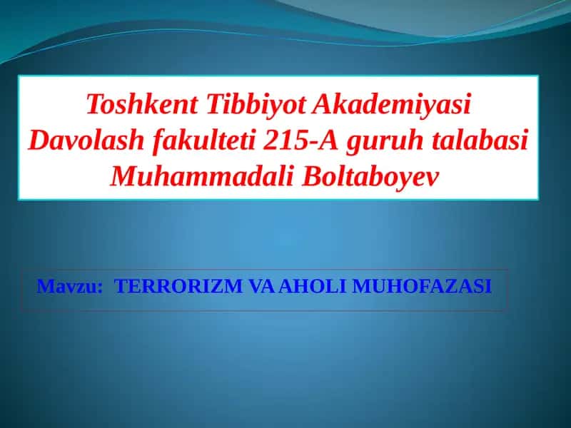 TERRORIZM VAA HOLIMUHOFASI