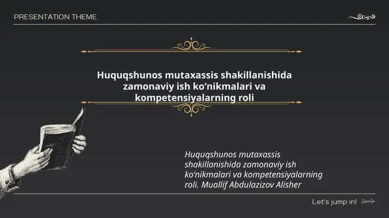 Huquqshunos mutaxassis shakillanishida zamonaviy ish koʻnikmalari va kompetensiyalarning roli