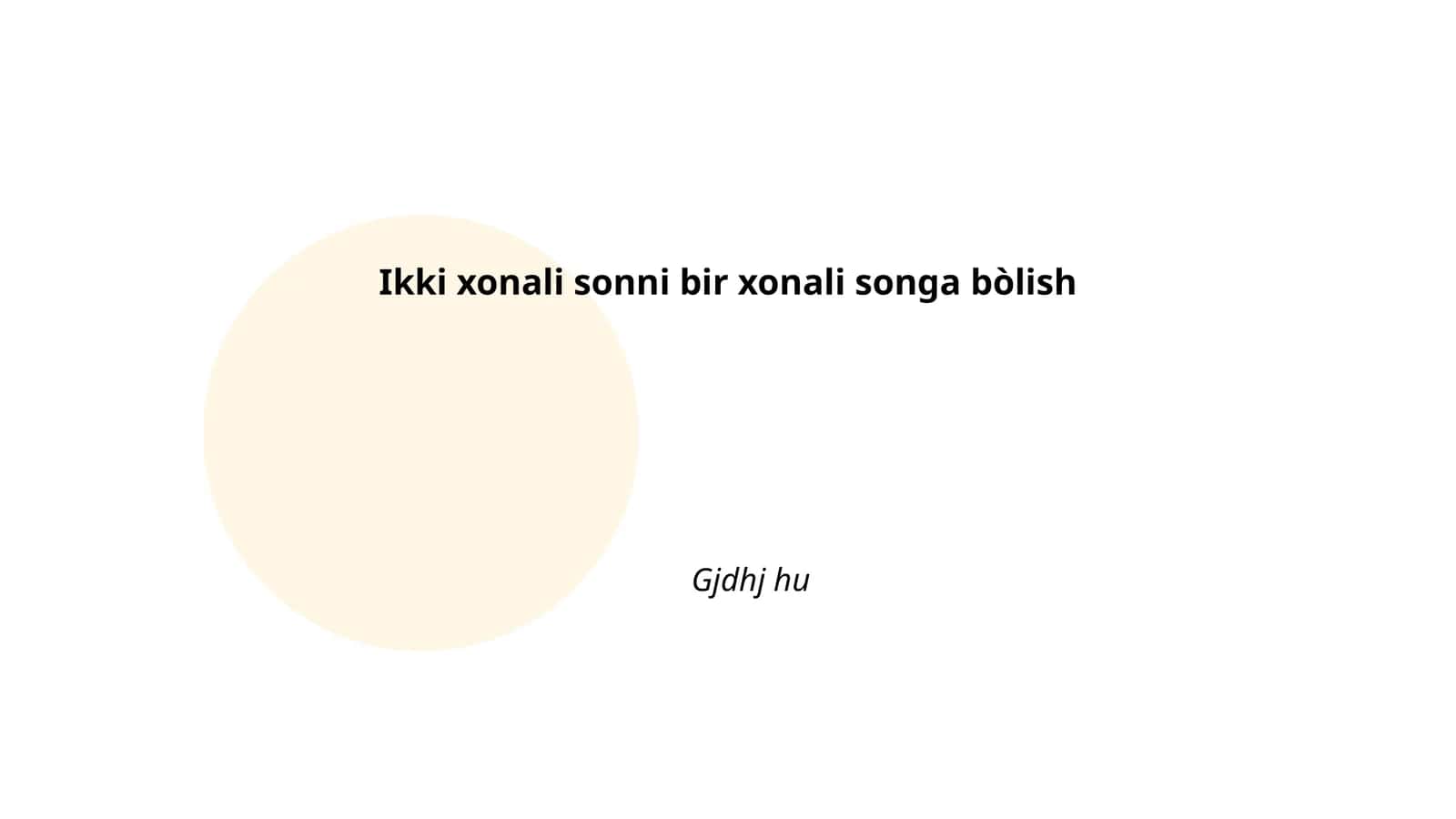 Ikki xonali va bir xonali sonlar