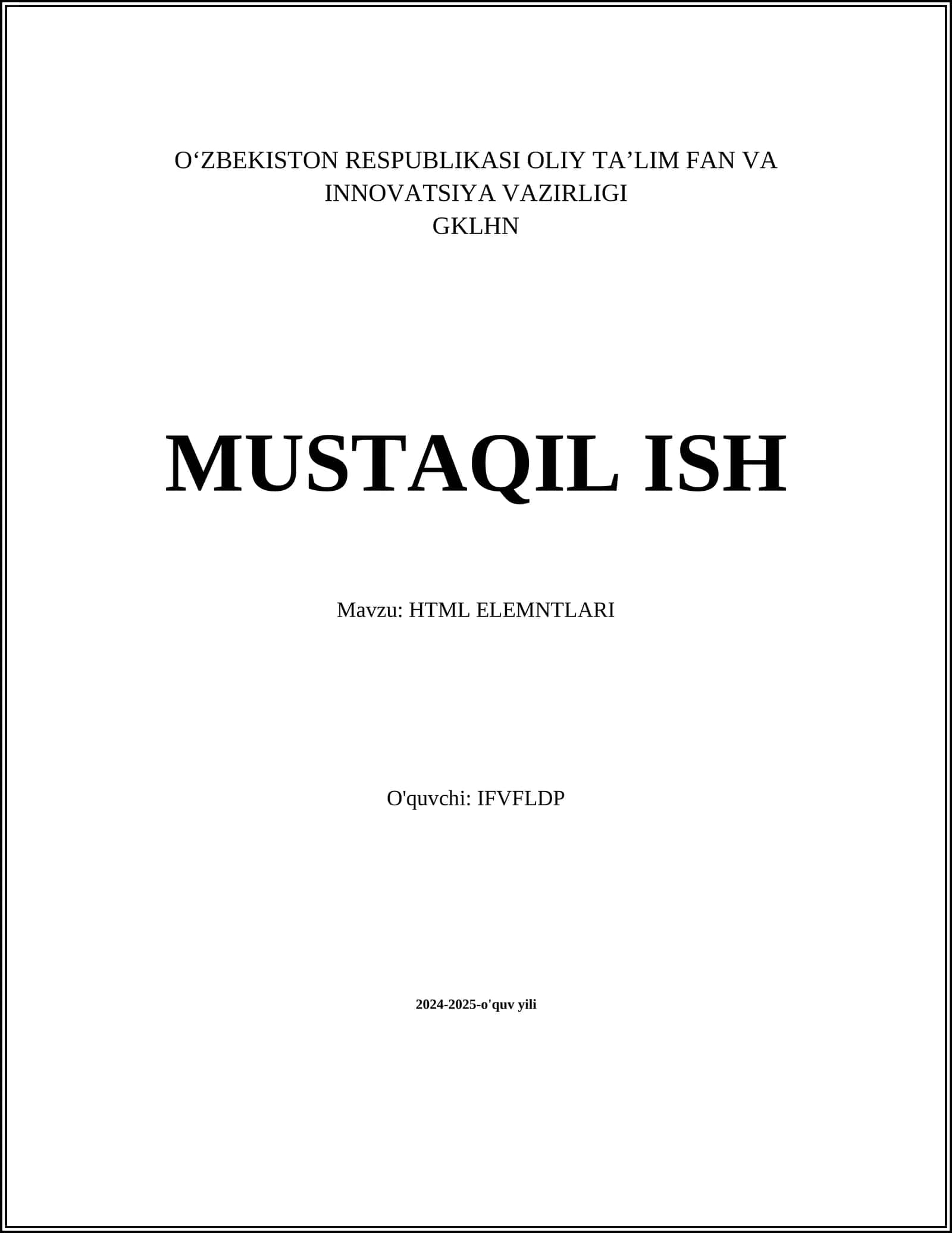HTML ELEMNTLARI