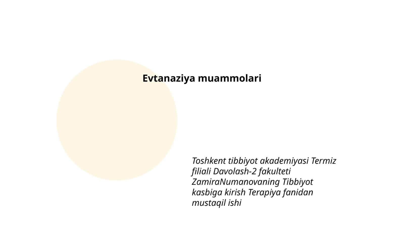 Evtanaziya muammolari