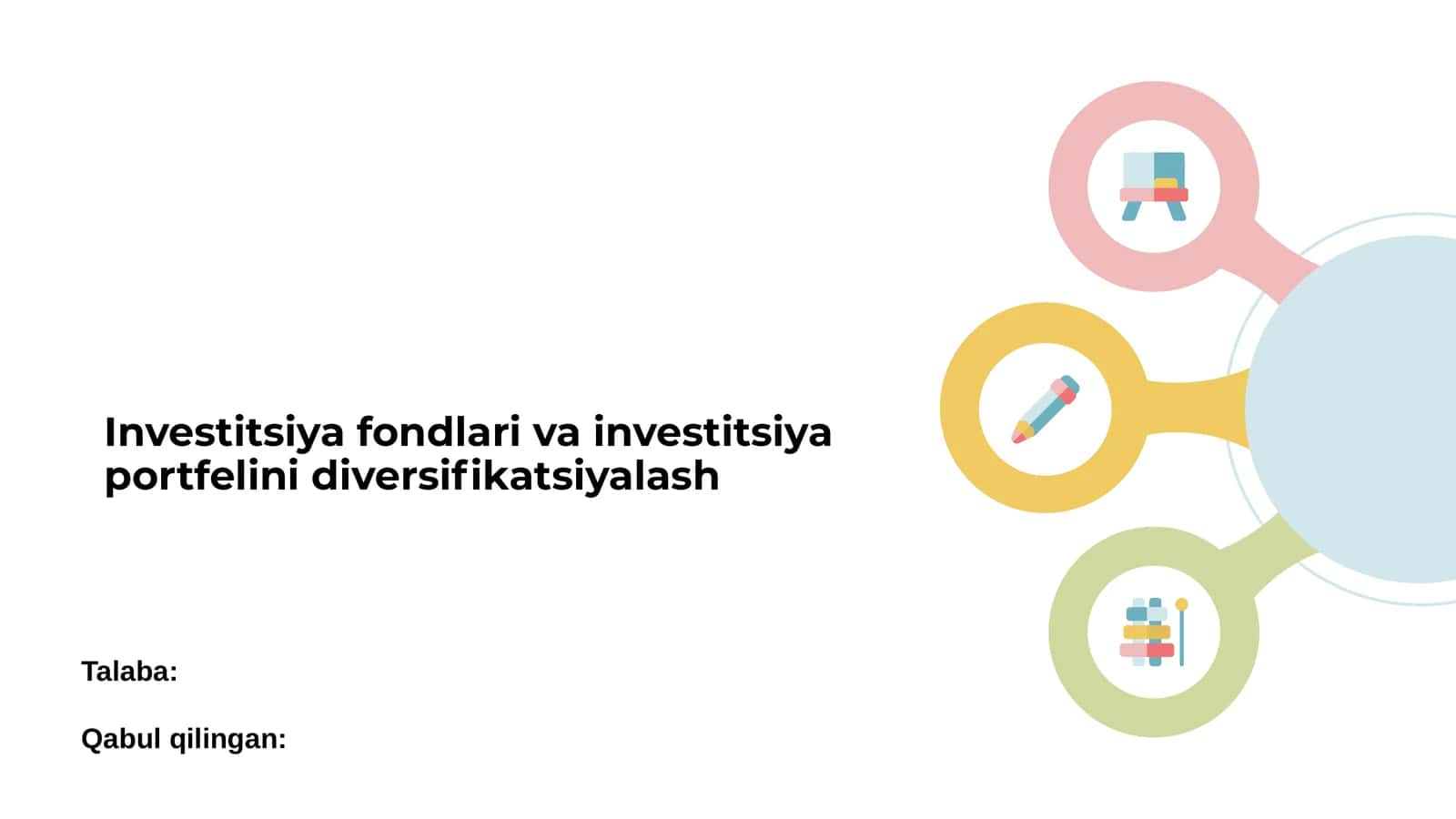 Investitsiya fondlari va investitsiya portfelini diversifikatsiyalash