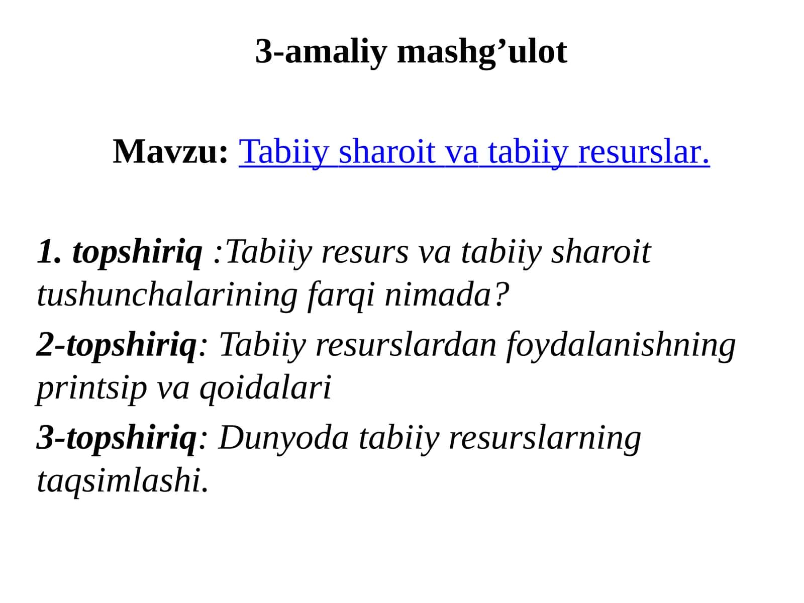 Tabiiy resurslar