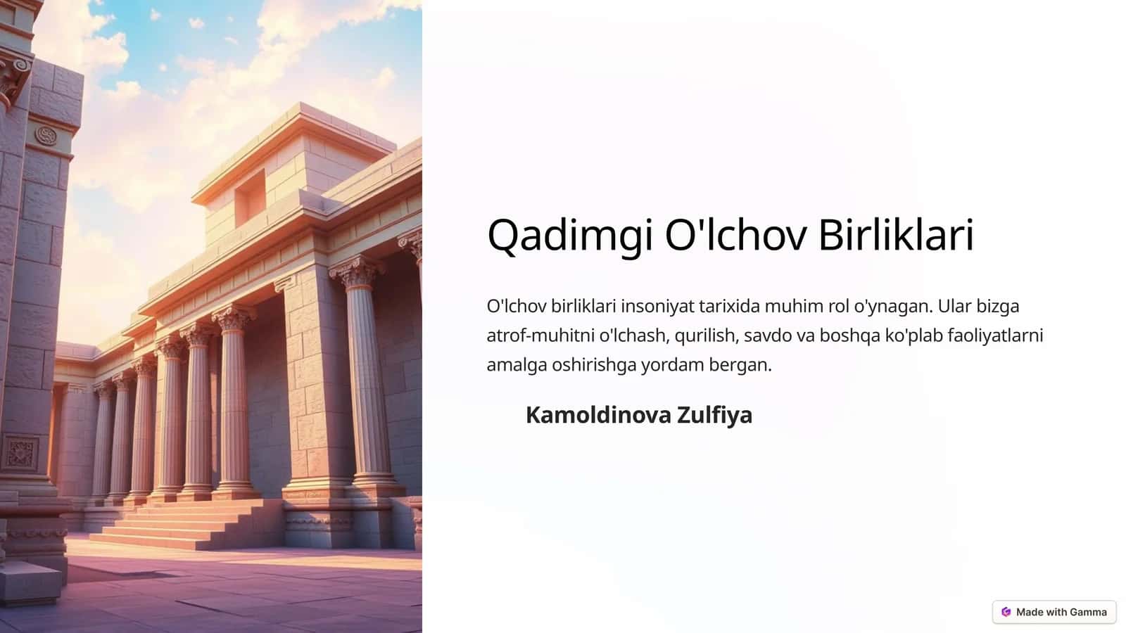 Qadimgi O'lchov Birliklari