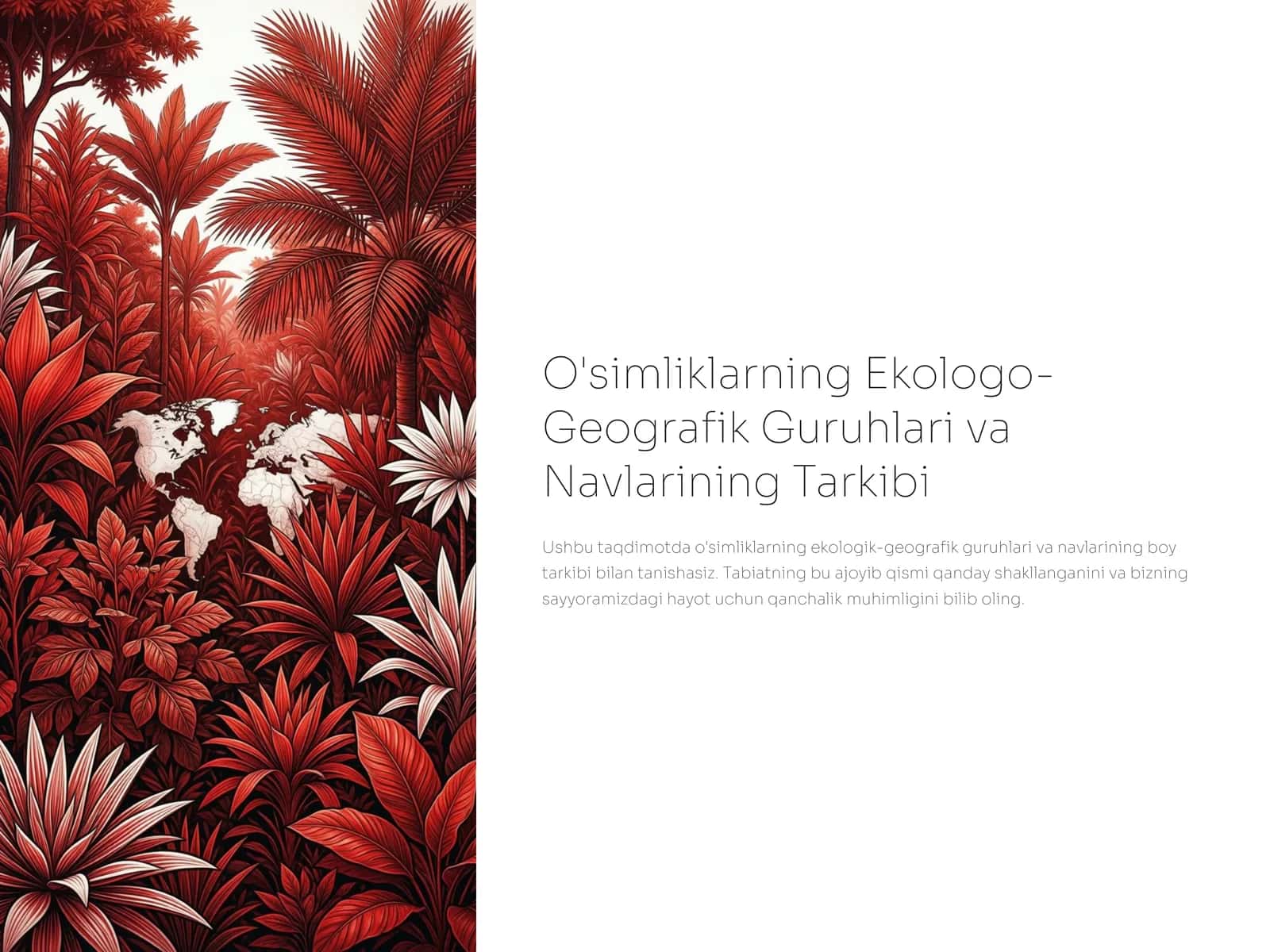O'simliklarning Ekologo-Geografik Guruhlari va Navlarining Tarkibi