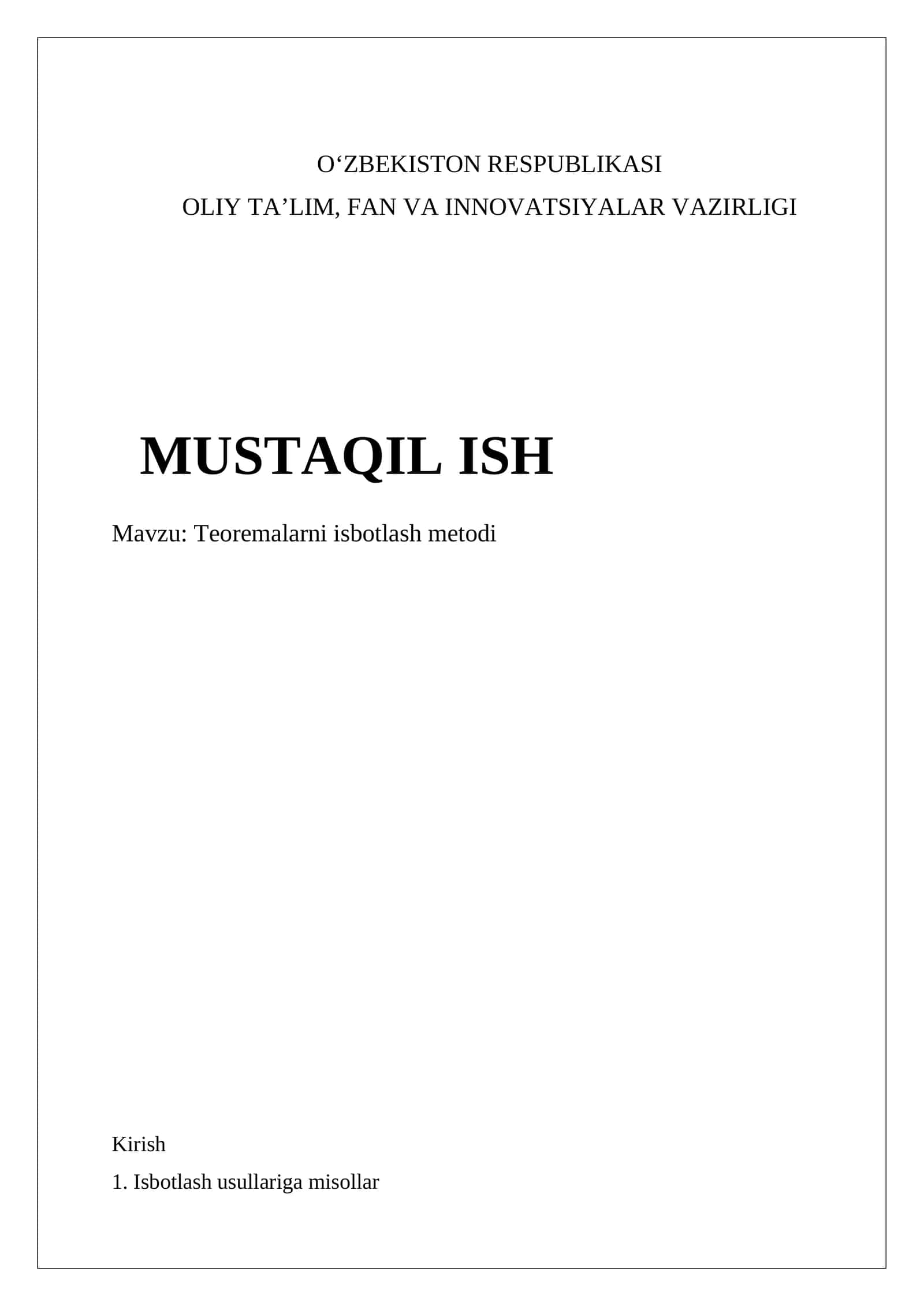 Teoremalarni isbotlash metodi