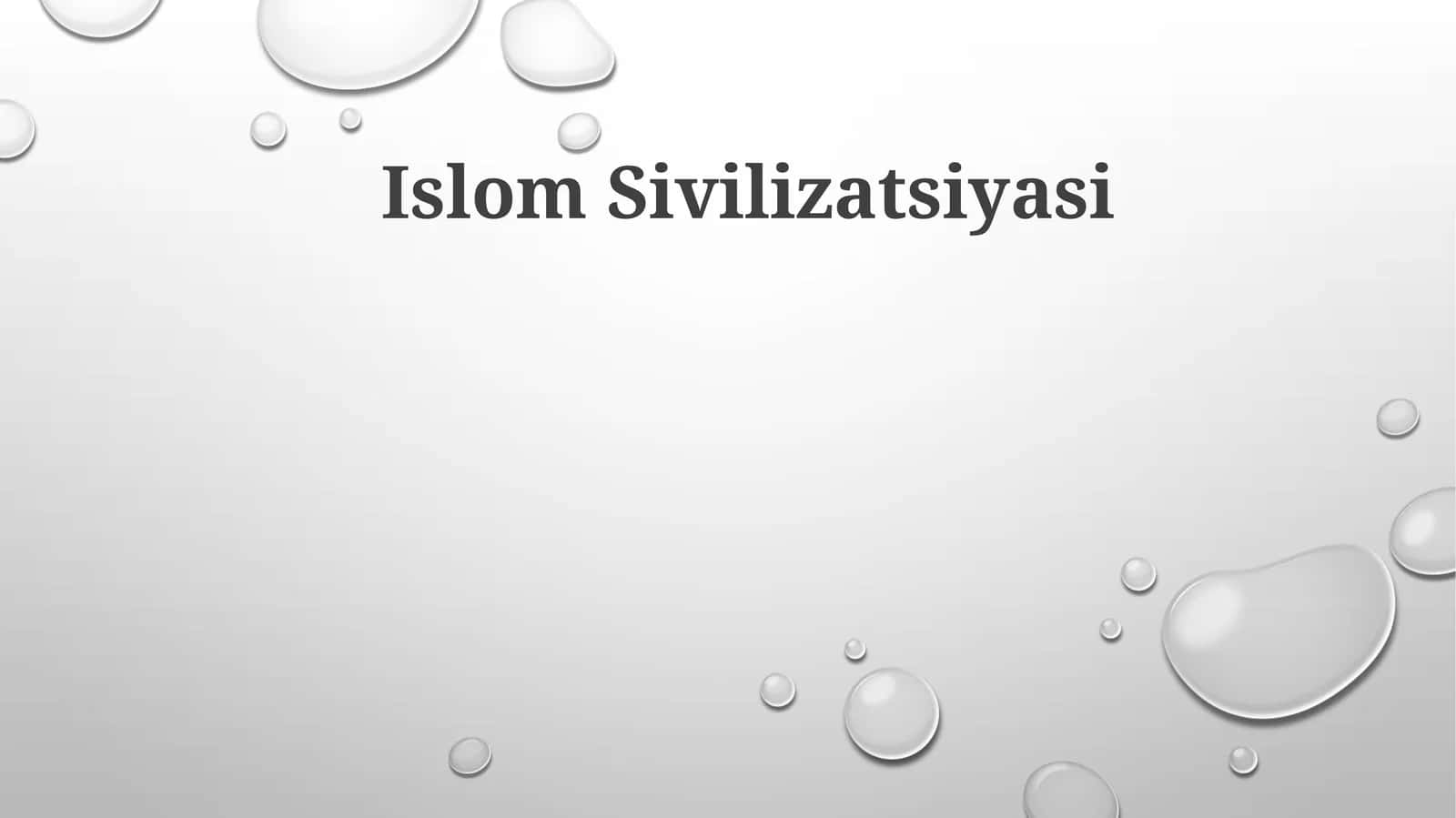 Islom Sivilizatsiyasi