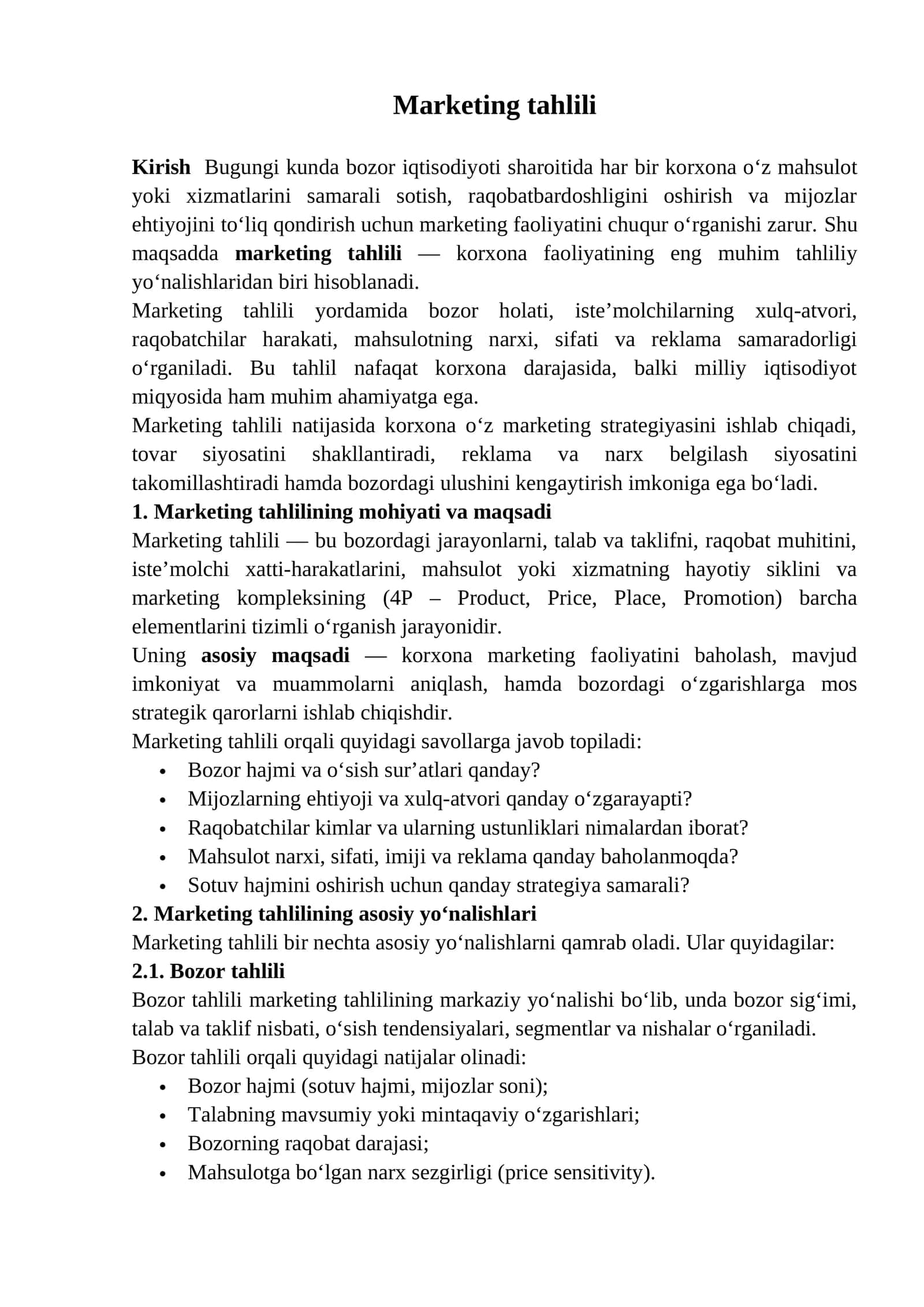 Marketing tahlili