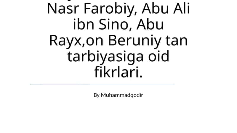 Biruniyning fanlararo ta'lim g'oyasi