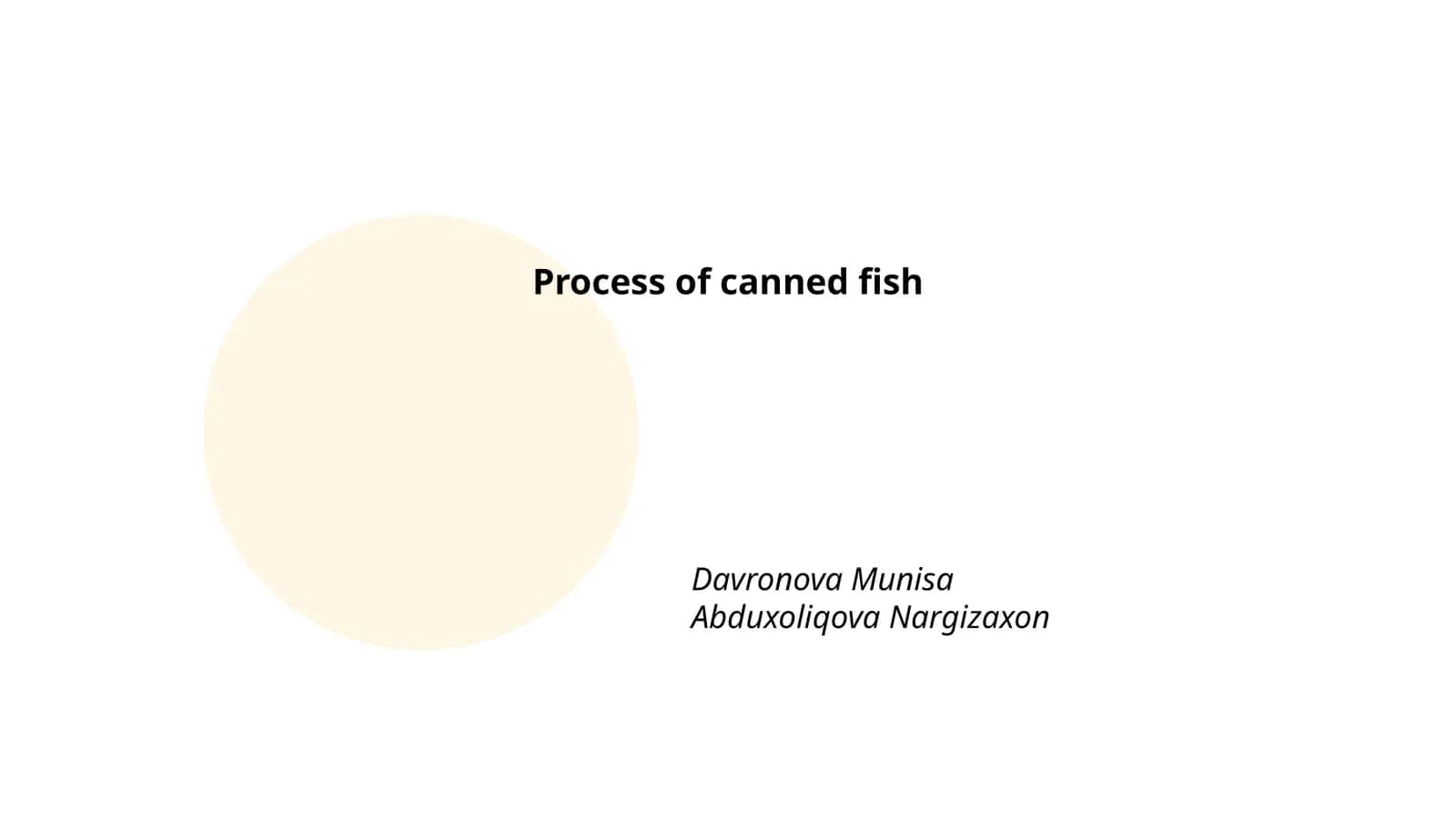 Process of canned fish