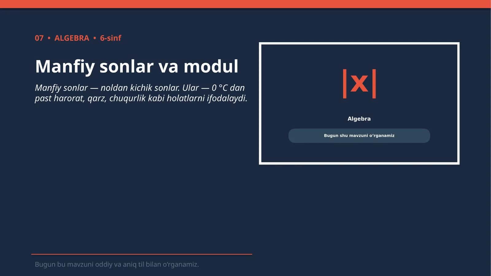 Manfiy sonlar va modul