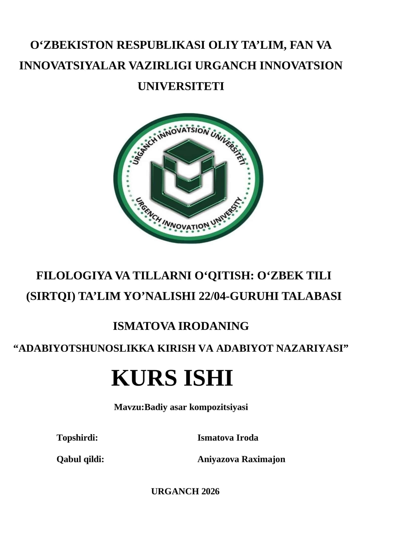 Badiy asar kompozitsiyasi