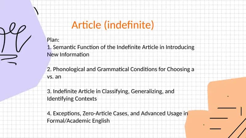 Article (indefinite)