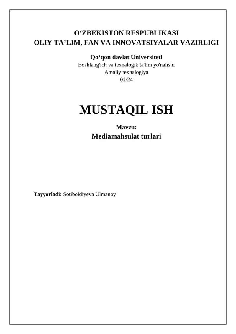 Mediamahsulat turlari