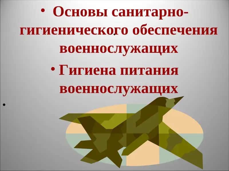 Основы санитарно-гигиенического обеспечения военнослужащих
