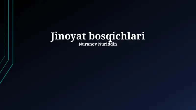 Jinoyat bosqichlari