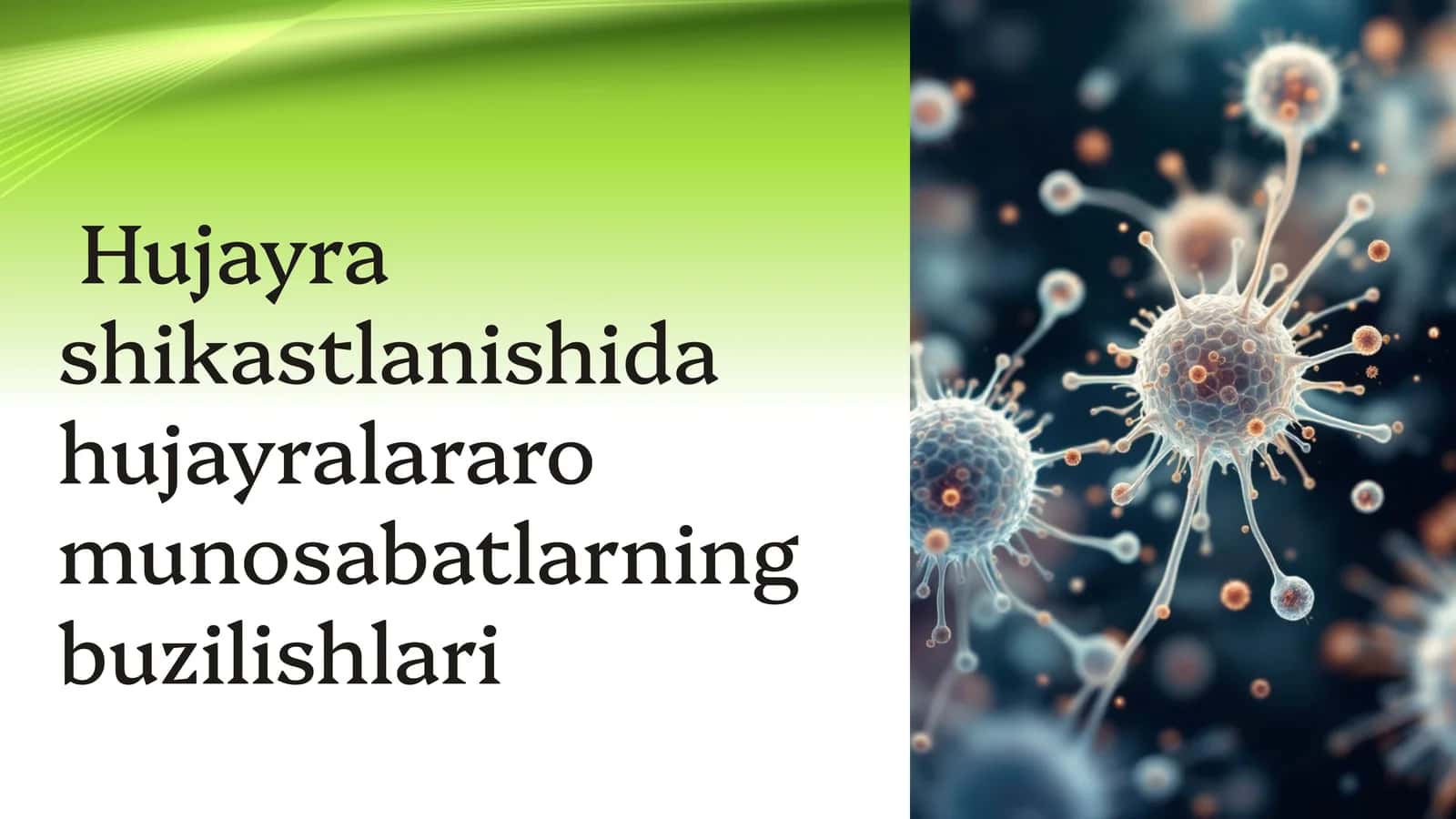 Hujayra shikastlanishida hujayralararo munosabatlarning buzilishlari