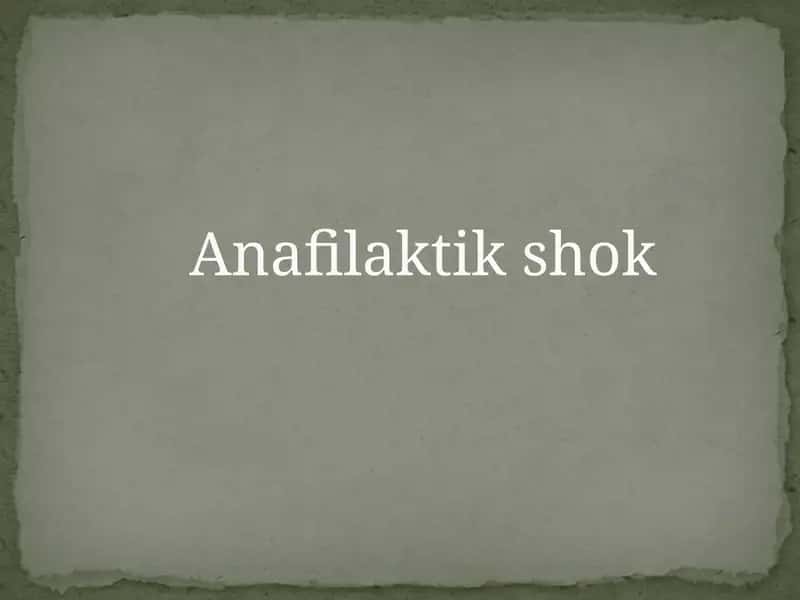 Anafilaktik shok