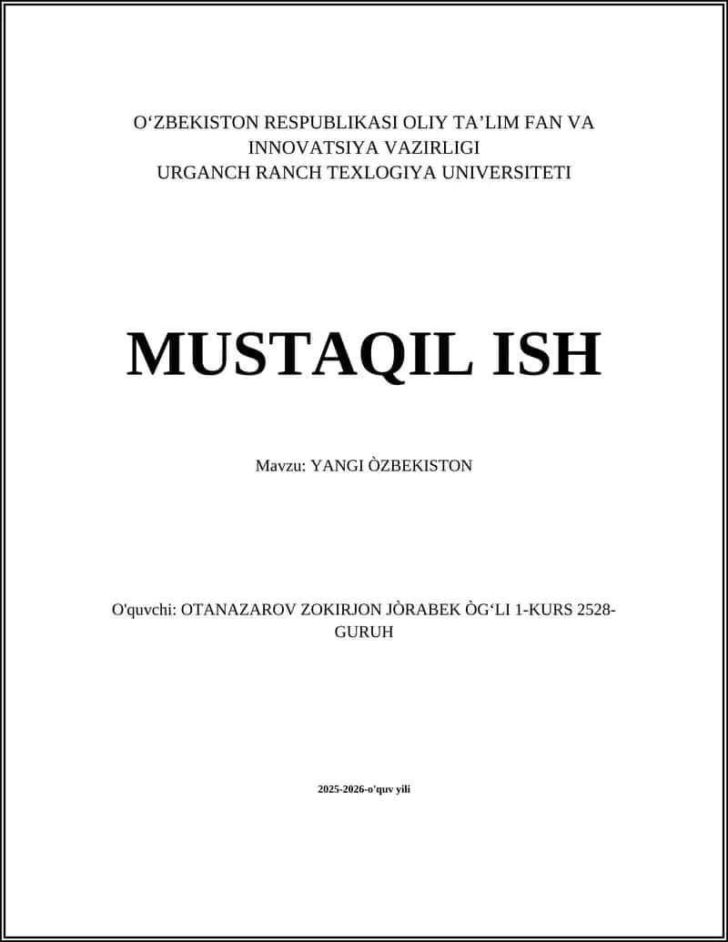 Yangi O'zbekiston