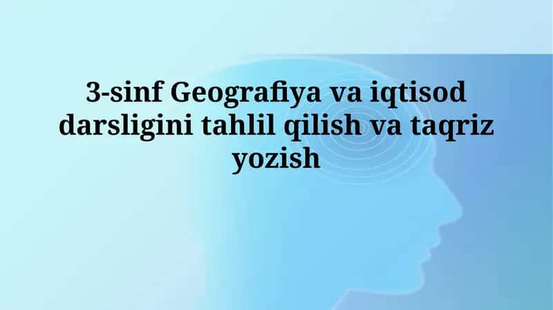 3-sinf Geografiya va Iqtisod Darsligi