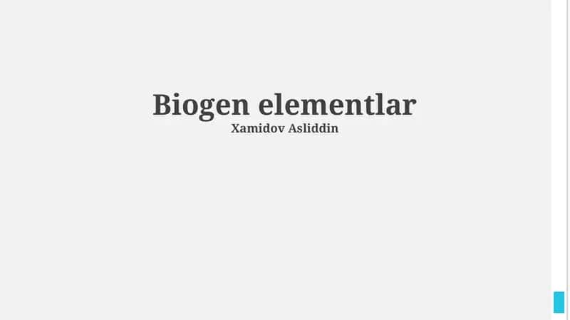 Biogen elementlar