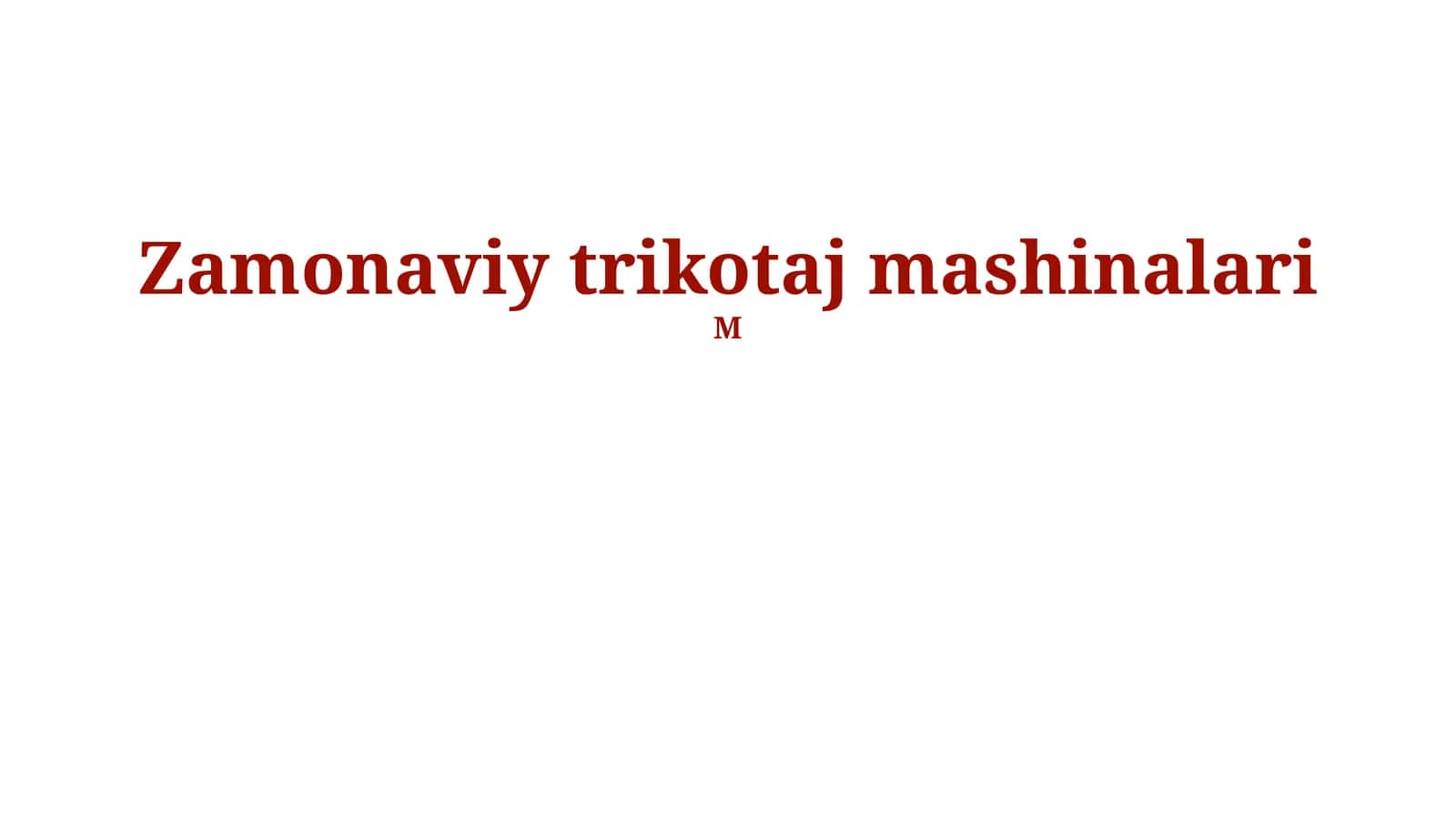 Zamonaviy To'qish Mashinalari