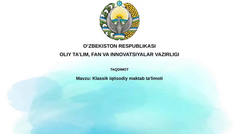 Klassik iqtisodiy maktab ta'limoti