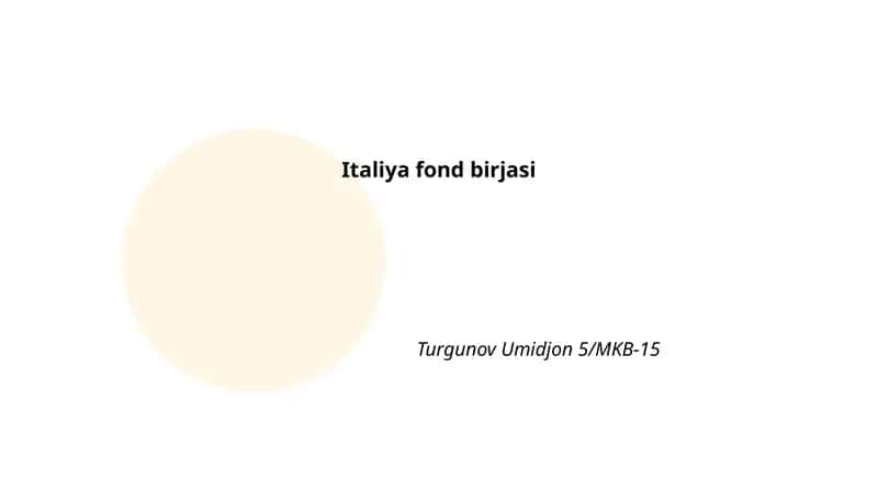 Italiyaning fond birjasi