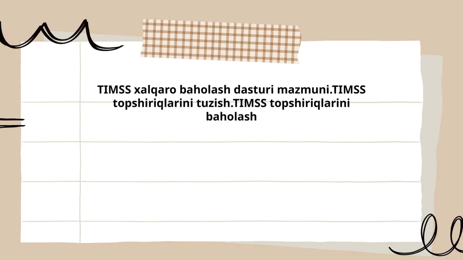 TIMSS xalqaro baholash dasturi mazmuni