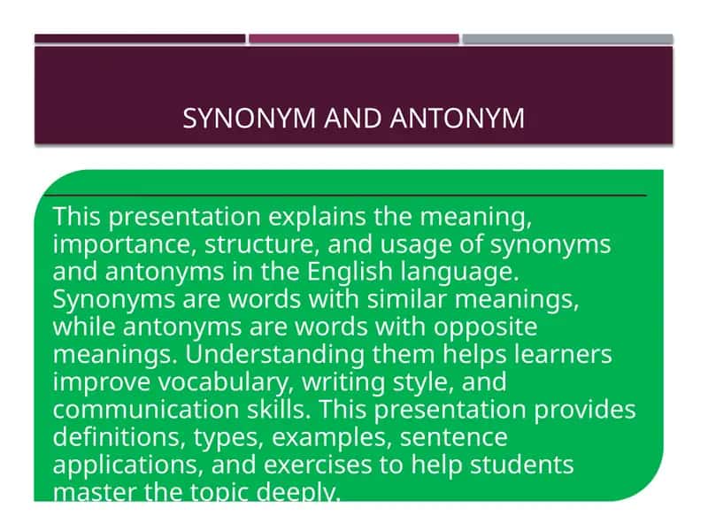 SynonymandAntonym