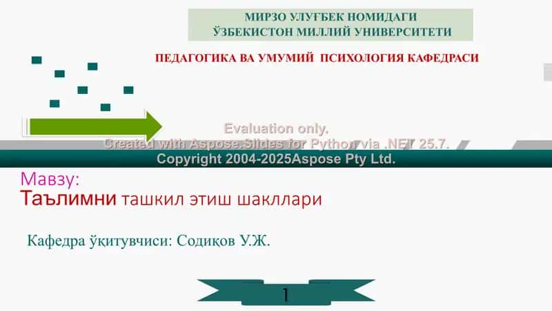 Ta'limni tashkil etish shakllari