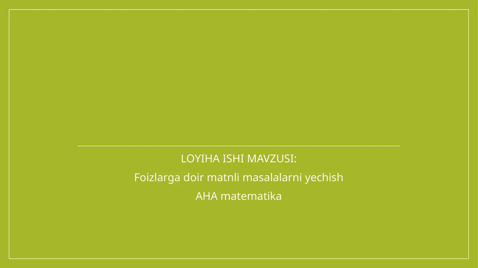 Foizlargadoirmatnlimasalalarniyechish