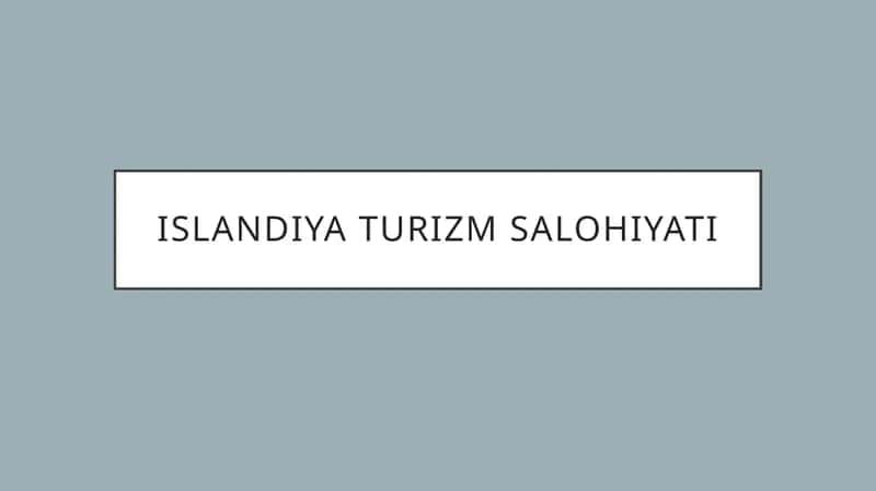 Islandiya turizm salohiyati