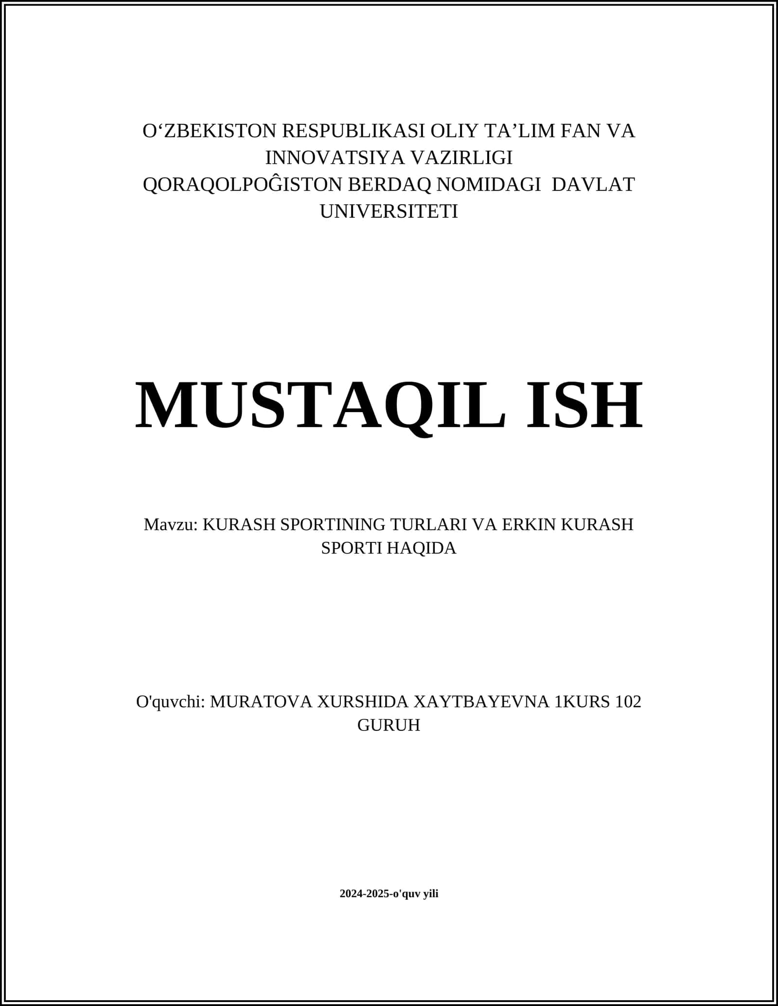 Kurash sportining turli va erkin kurash sporti haqida