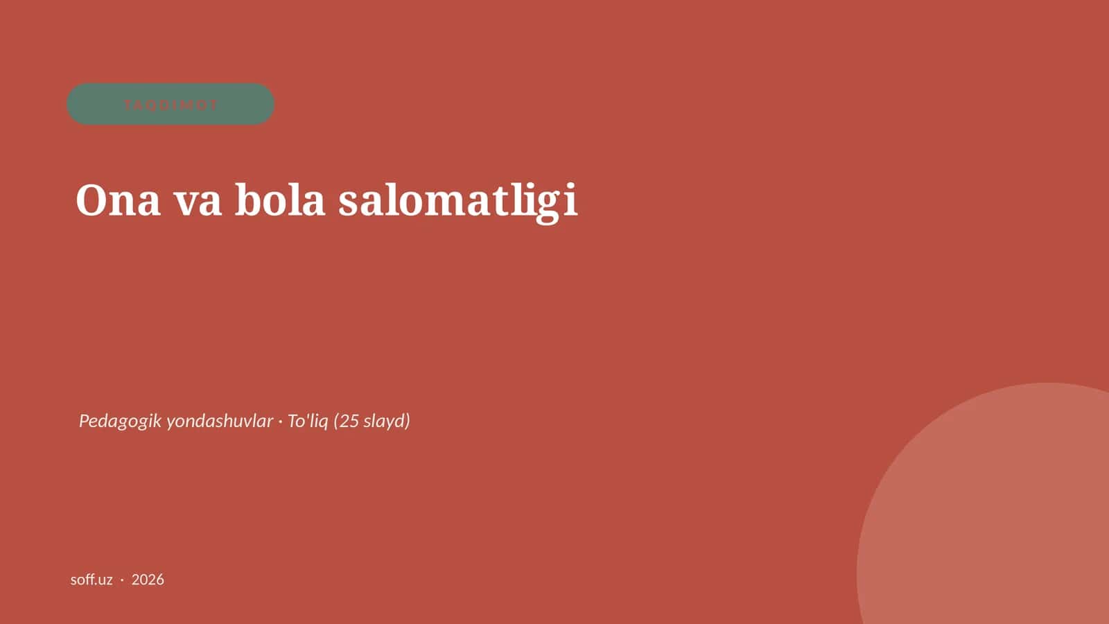 Ona va bola salomatligi