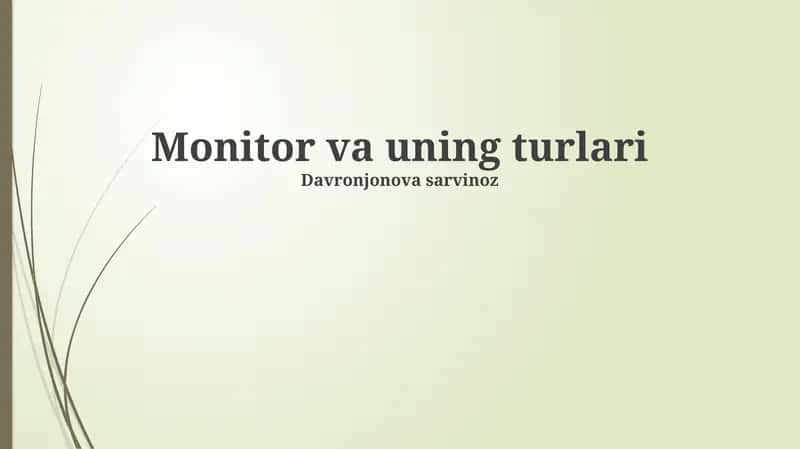 Monitor va uning turlari
