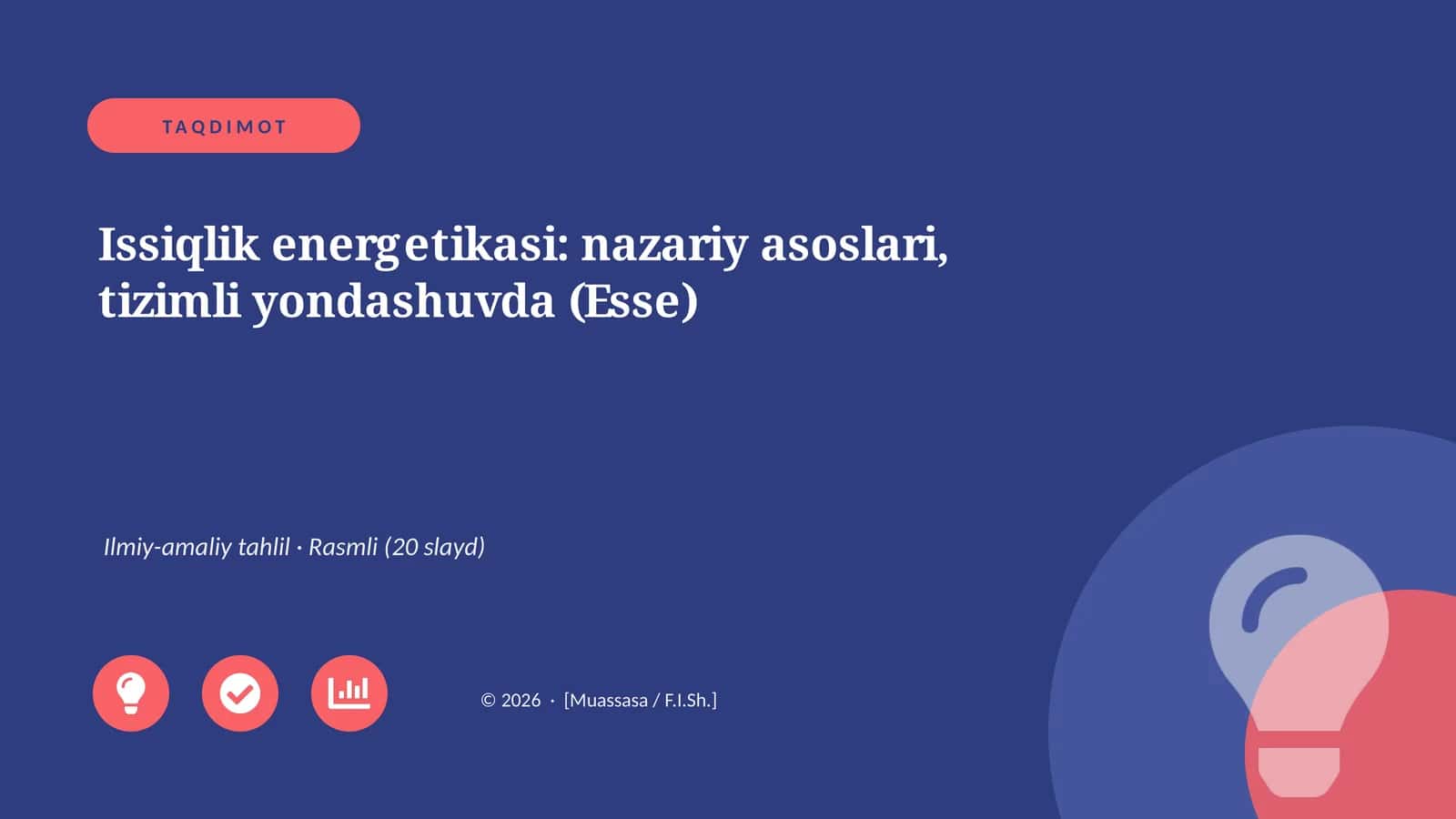 Issiqlik energetikasi: nazariy asoslari, tizimli yondashuvda (Esse)