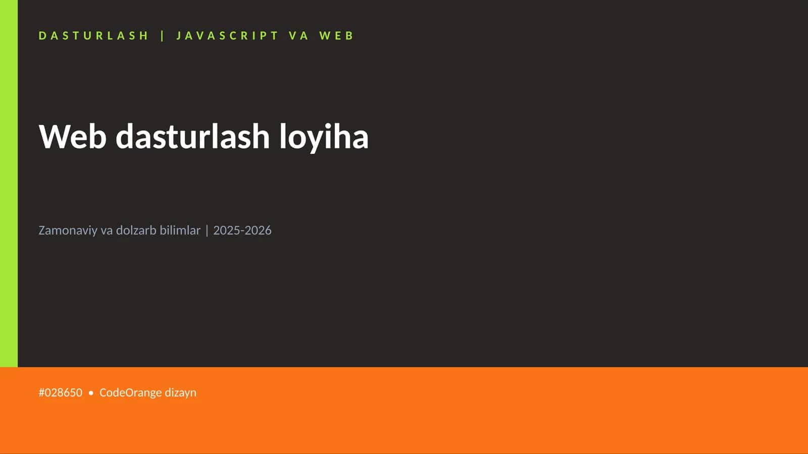 DASTURLASH | JAVASCRIPT VA WEB