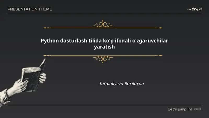 Python dasturlash tilida koʻp ifodali oʻzgaruvchilar yaratish