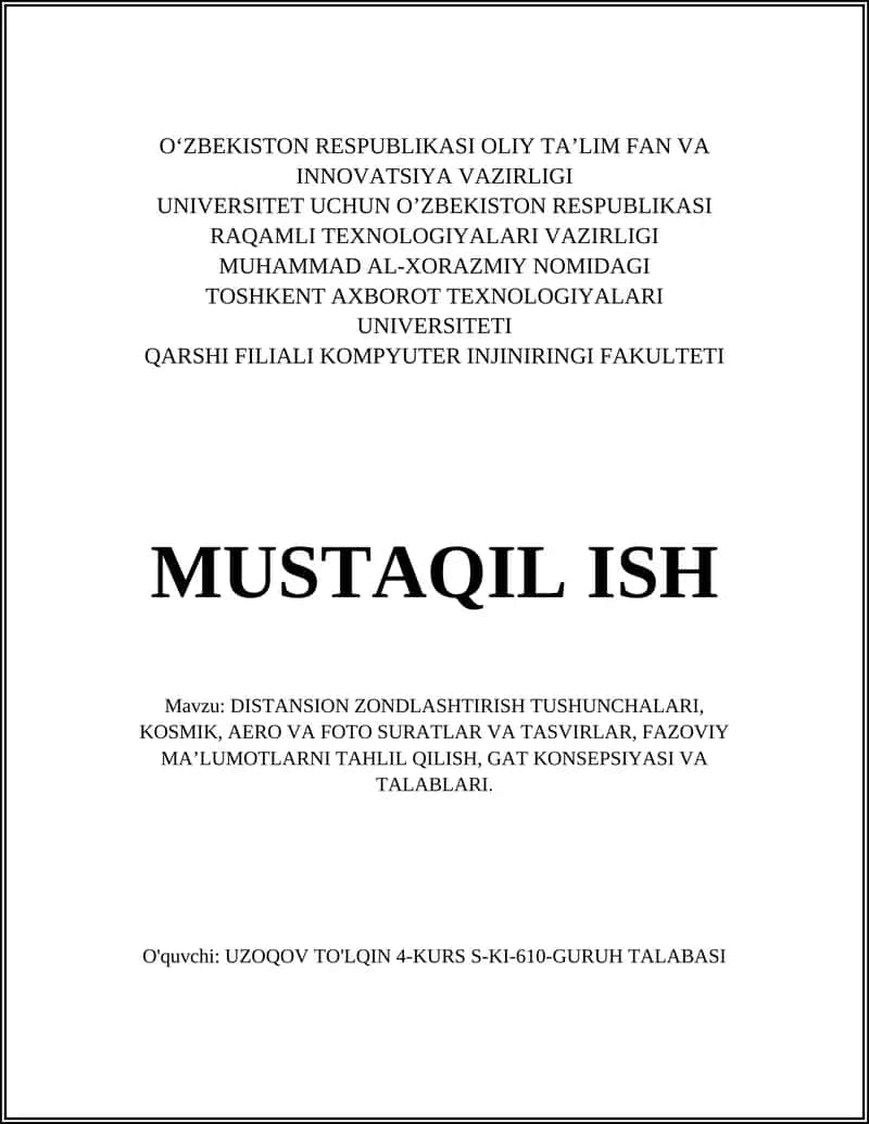 DISTANSION ZONDLASHTIRISH TUSHUNCHALARI
