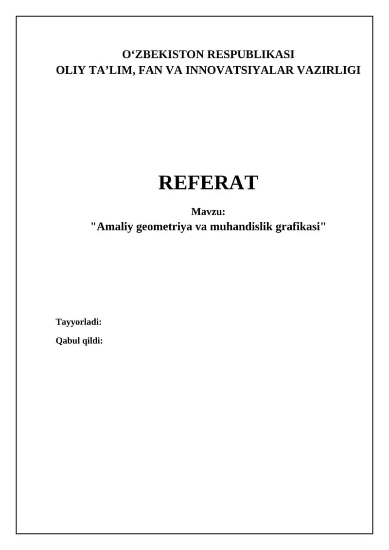 Amaliy geometriya va muhandislik grafikasi
