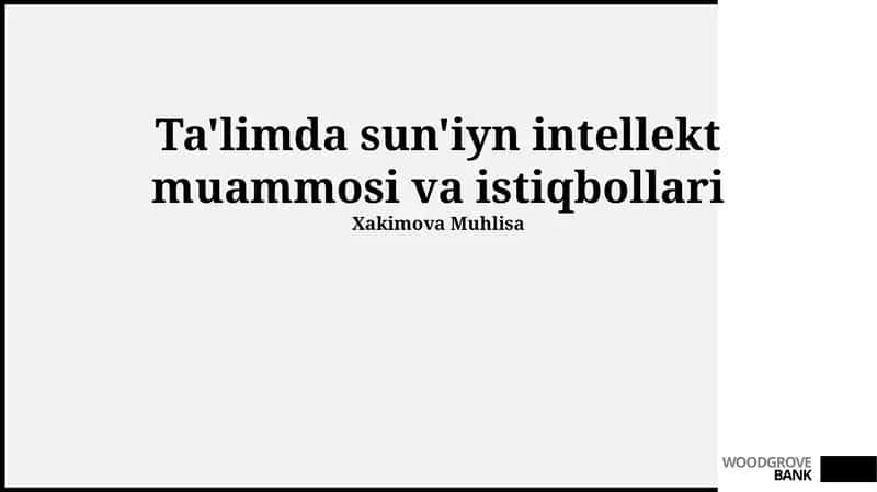 Sun'iy intellekt muammosi va istiqbollari