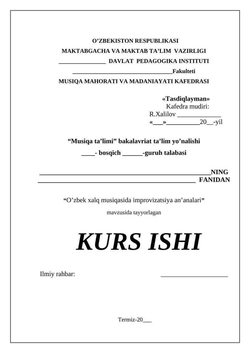 O’zbek xalq musiqasida improvizatsiya anʼanalari
